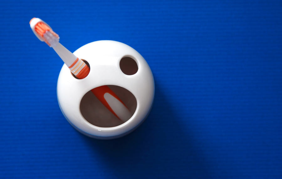 A lone toothbrush is safe from contamination.